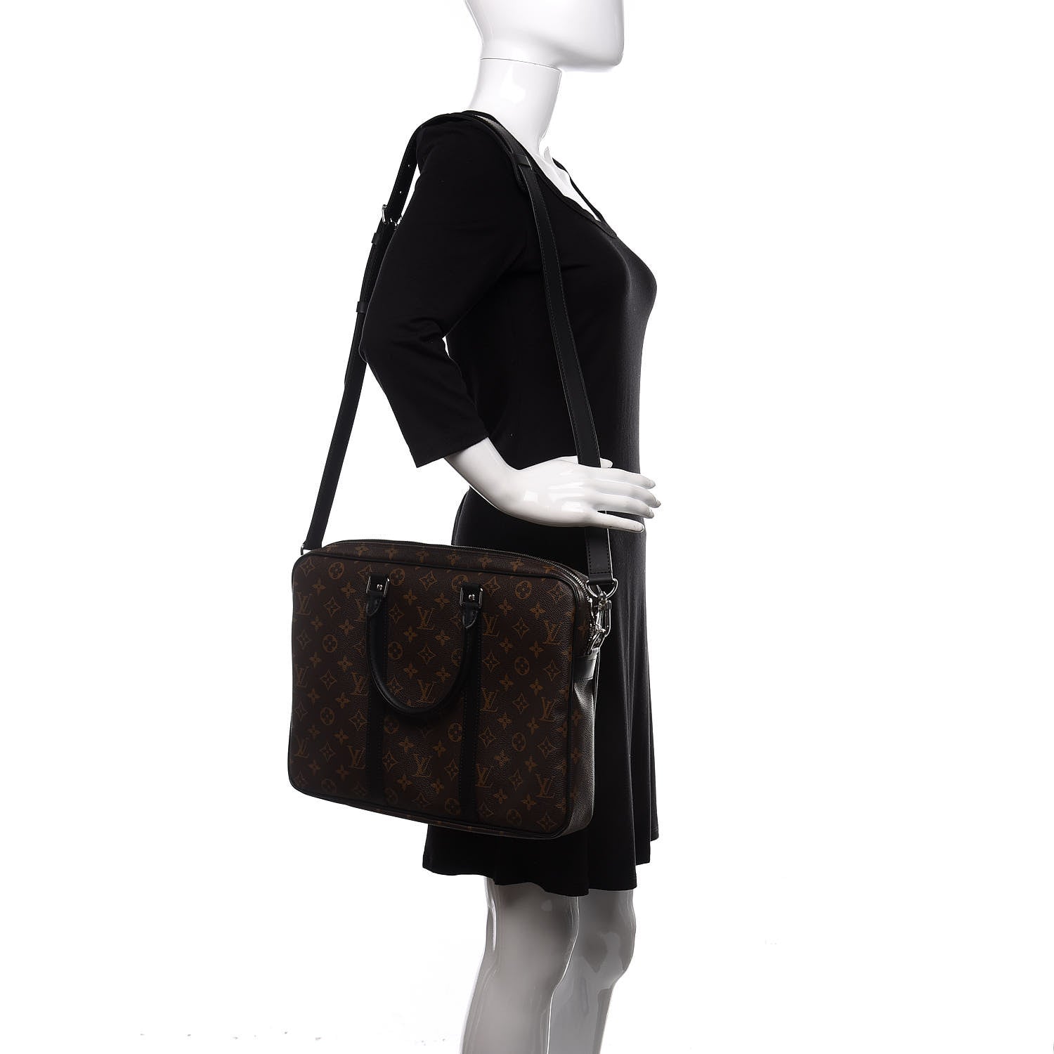 Louis Vuitton Monogram Macassar Porte-Documents Voyage PM 2 of 9