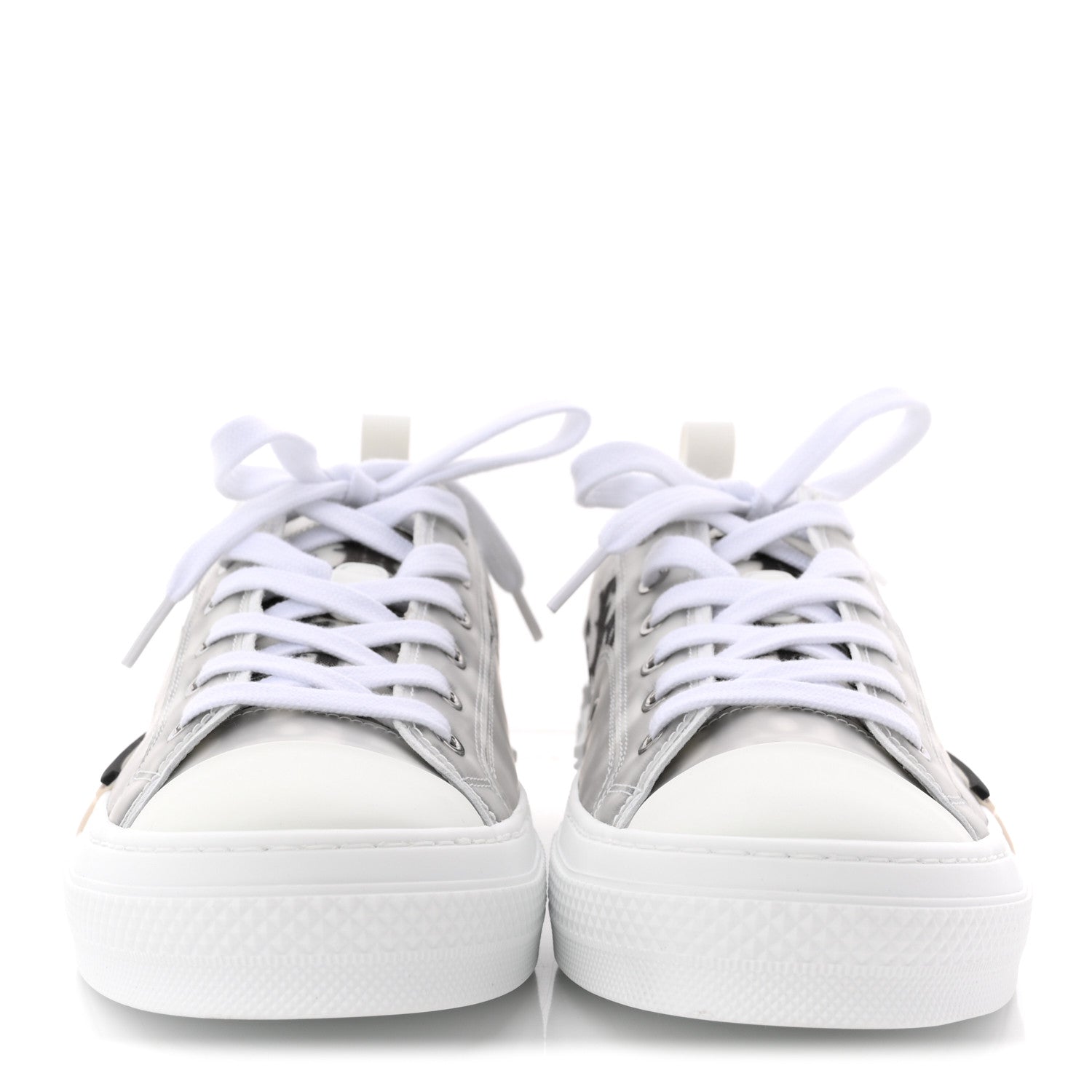 Christian Dior Technical Canvas Oblique Mens B23 Low Top Sneaker 43 White Black 3 of 10