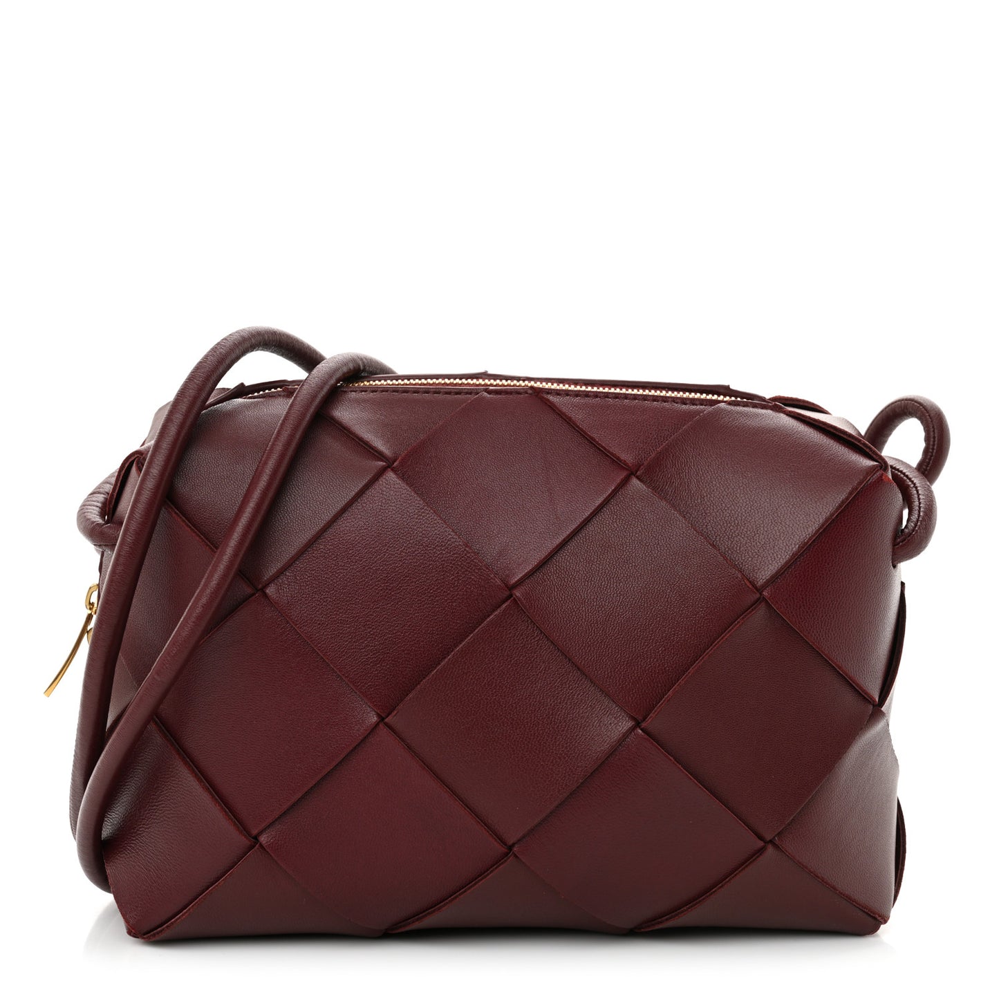 Lambskin Maxi Intrecciato Small Cassette Camera Bag Barolo
