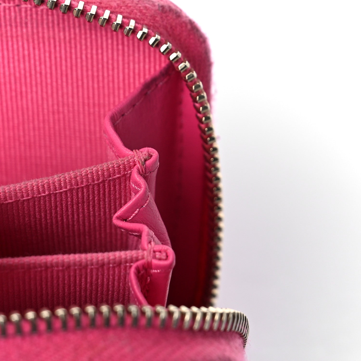 Chanel Caviar Quilted Zip Coin Purse Pink 15 of 17