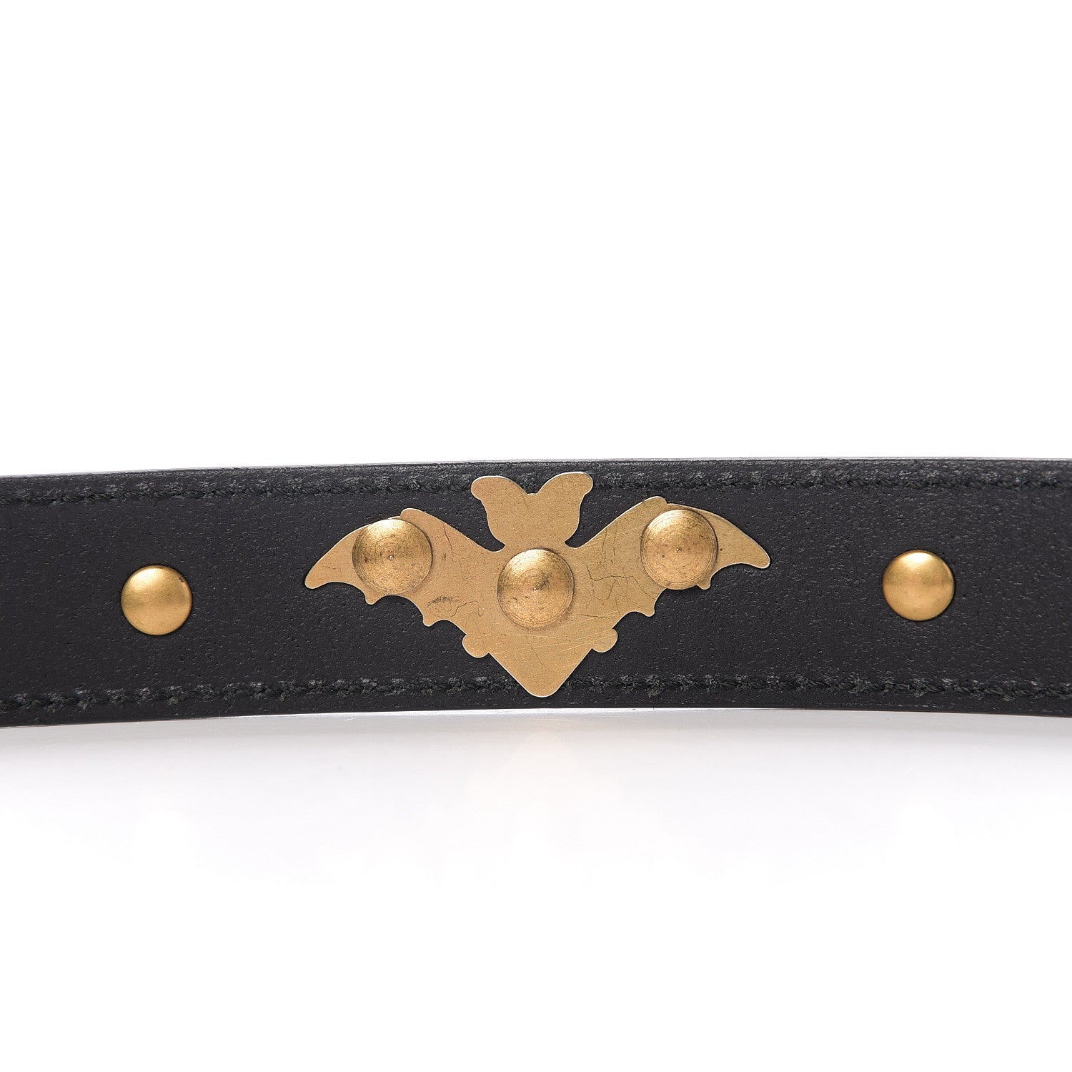 Gucci Calfskin Star Studded Torchon Double G Belt 75 30 Black 6 of 6
