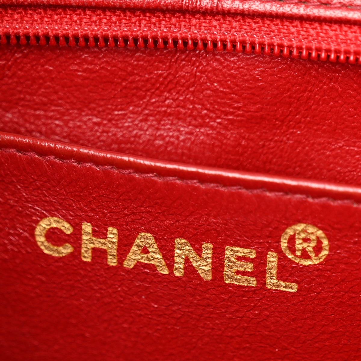 Lambskin Chevron Small Shoulder Bag Red