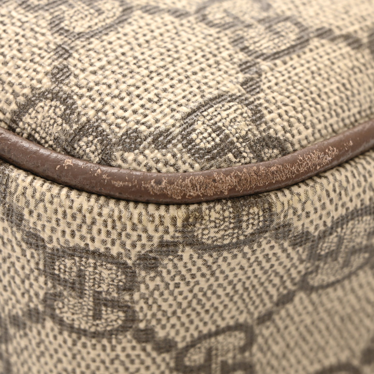 GG Supreme Monogram Textured Dollar Calfskin Web Small Ophidia GG Handbag Beige Ebony New Acero