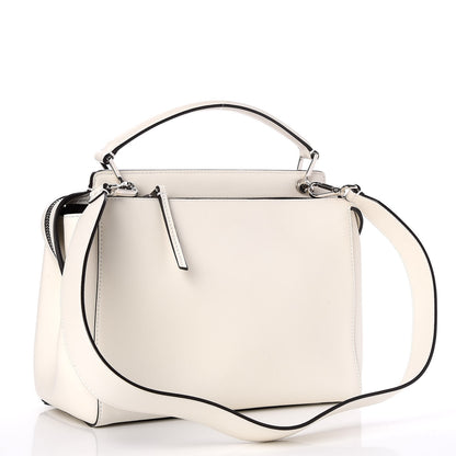 Fendi Vitello Baltico Dolce Shiny Nappa Lace Up DotCom Satchel White Parrot 3 of 7