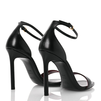Saint Laurent Calfskin Amber 105 Ankle Strap Sandals 34.5 Black 4 of 13