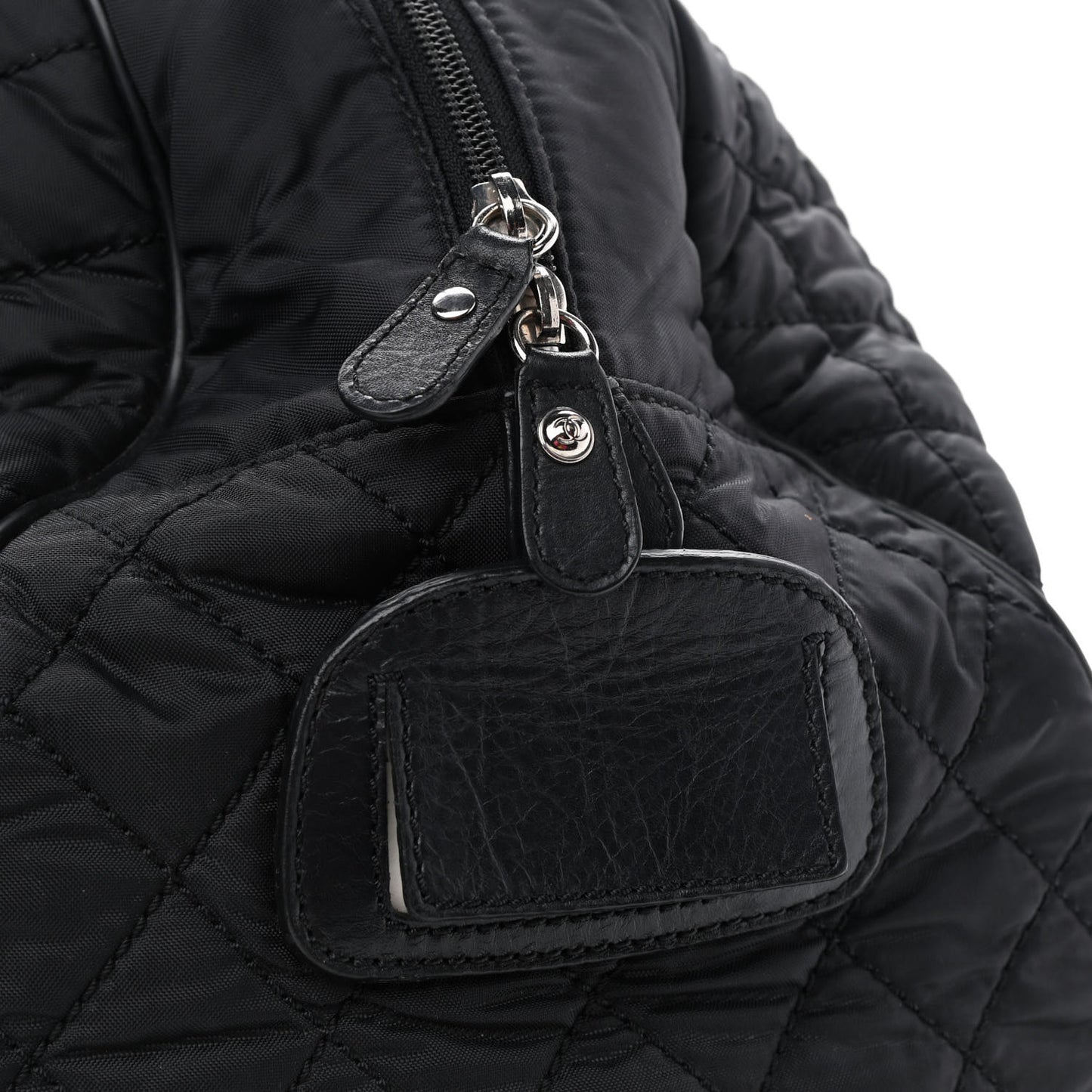 Calfskin Nylon Paris New York Duffel Bag Black