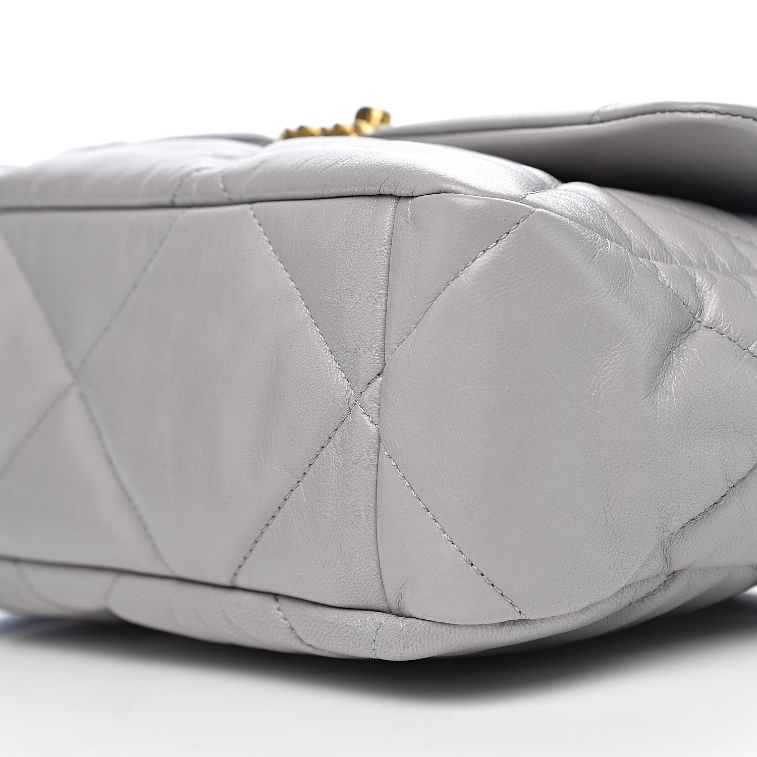 Chanel Goatskin Quilted Large 19 Flap Grey 9 of 11