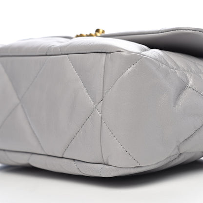 Chanel Goatskin Quilted Large 19 Flap Grey 9 of 11