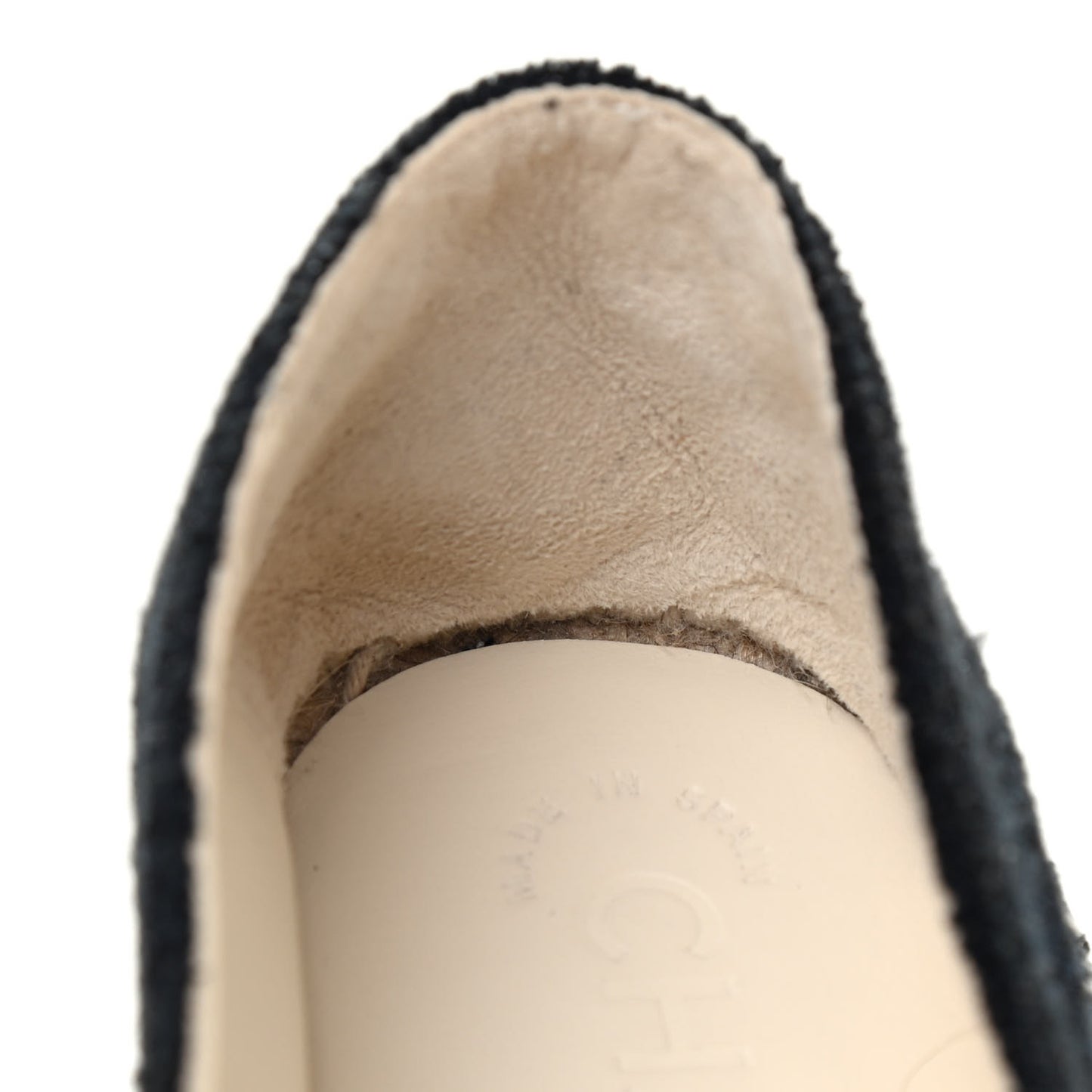 Fabric Patent Calfskin CC Espadrilles 40 Black