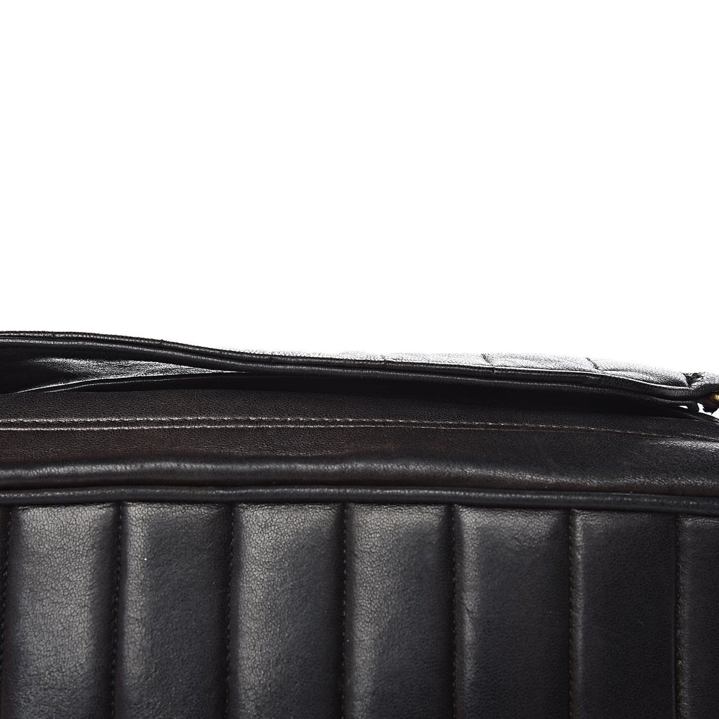 Lambskin Vertical Quilted Flap Camera Case Black