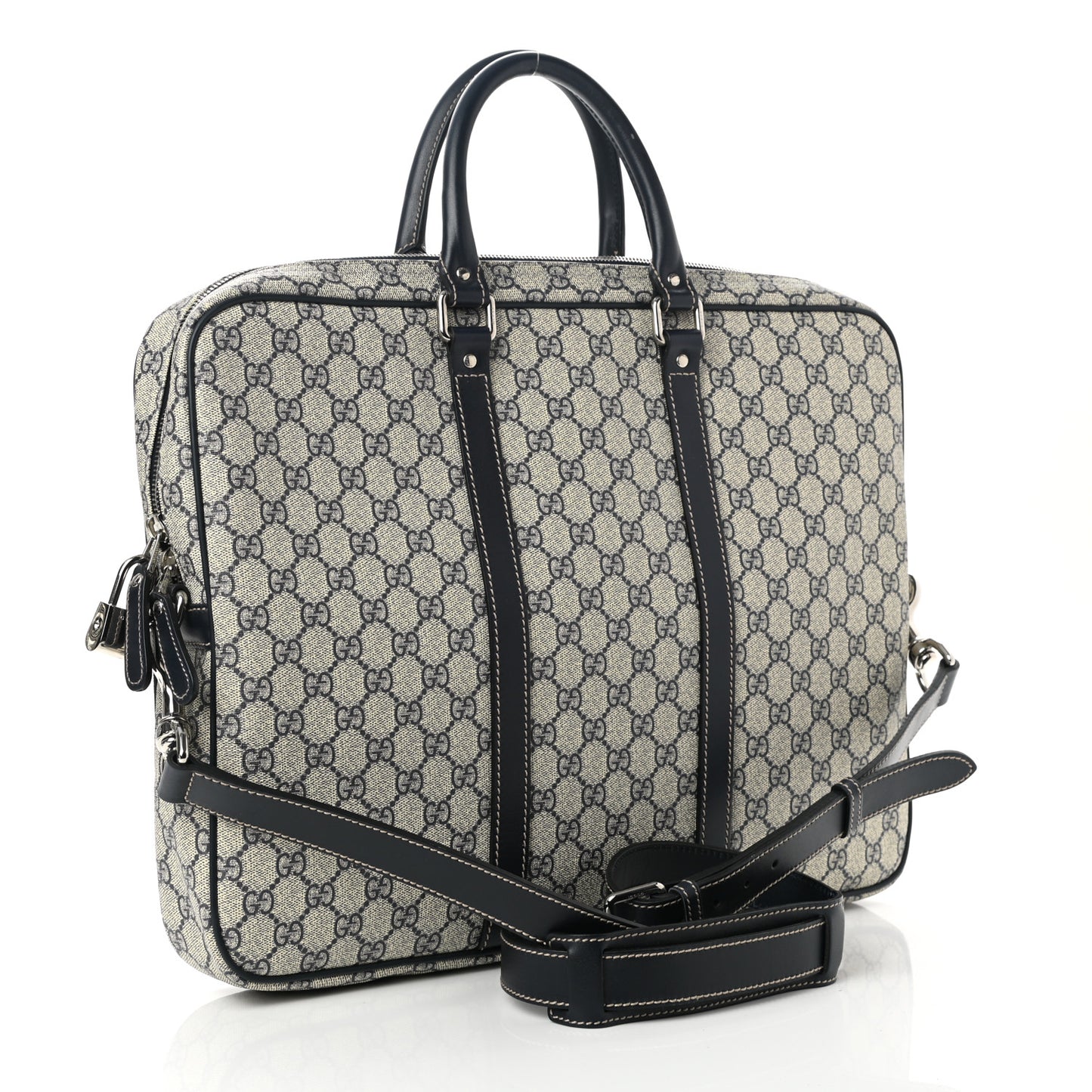 GG Supreme Monogram Briefcase Navy