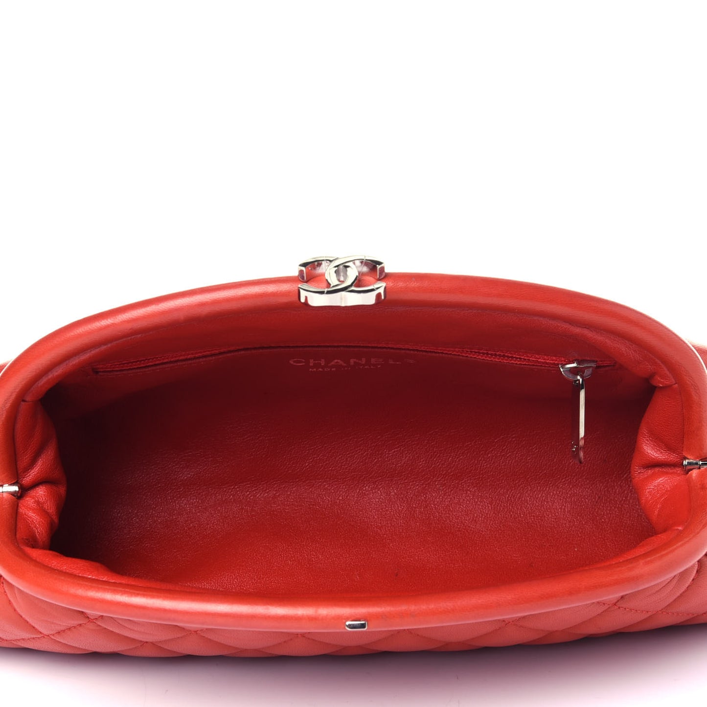 Lambskin Quilted Timeless Clutch Red