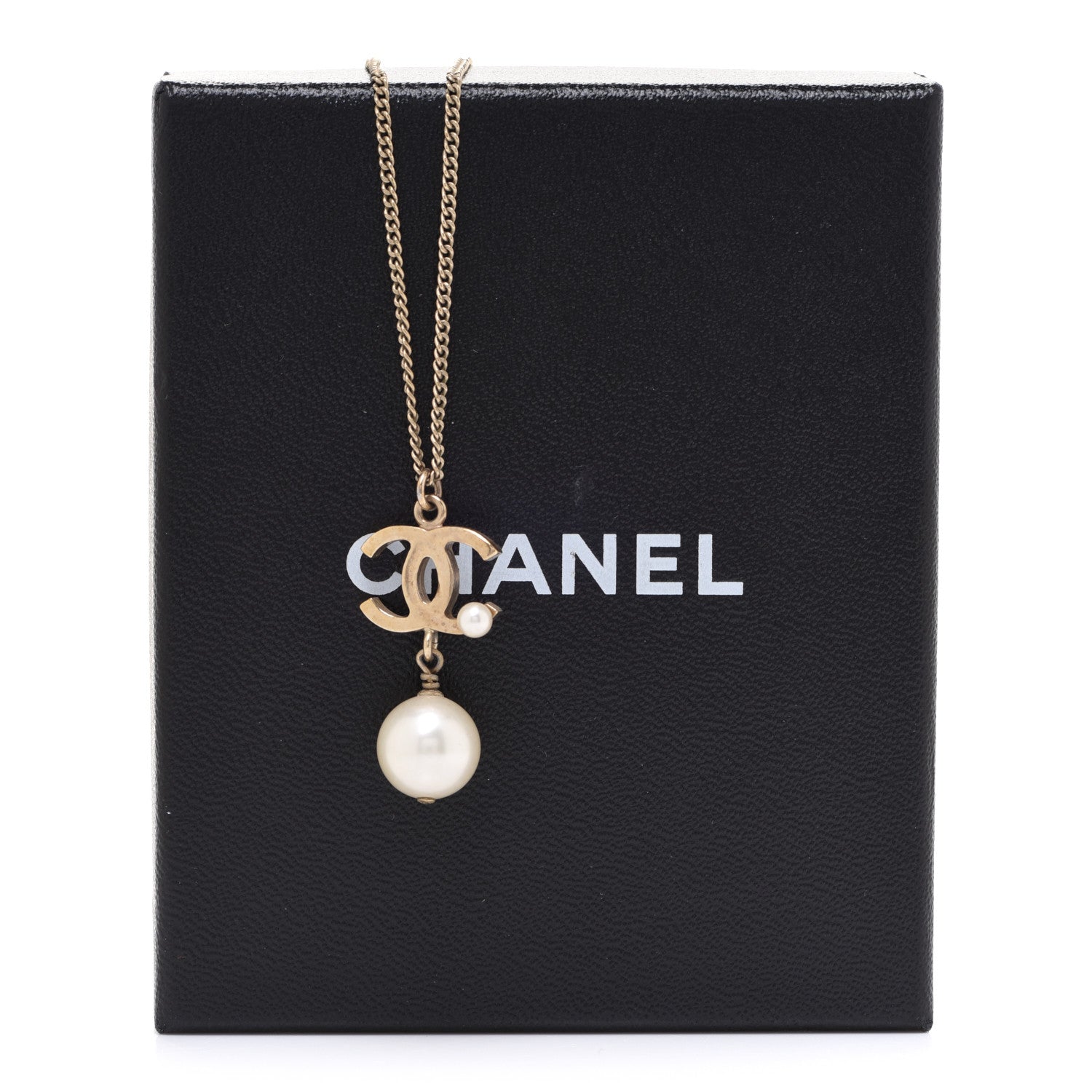 Chanel Pearl CC Drop Necklace Gold 7 of 7
