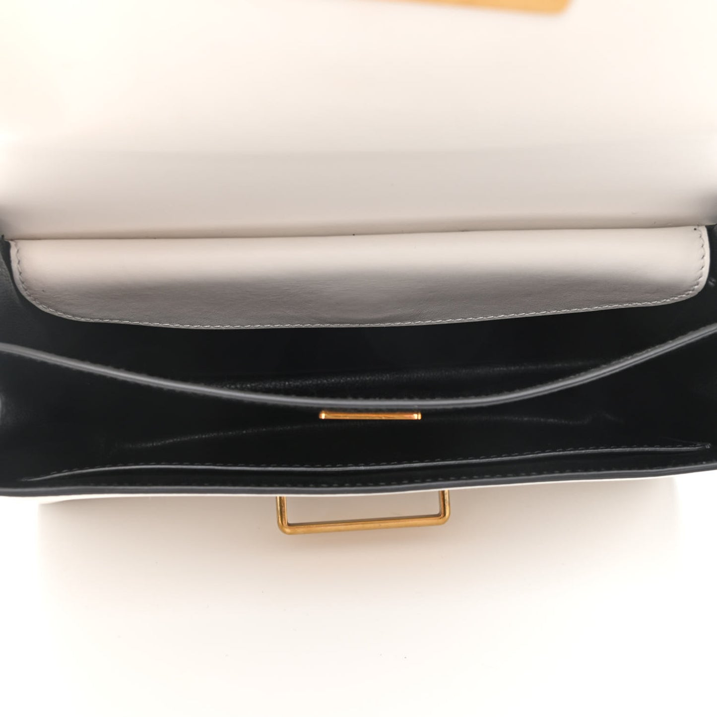 City Calf Saffiano Large Cahier Bag White Black