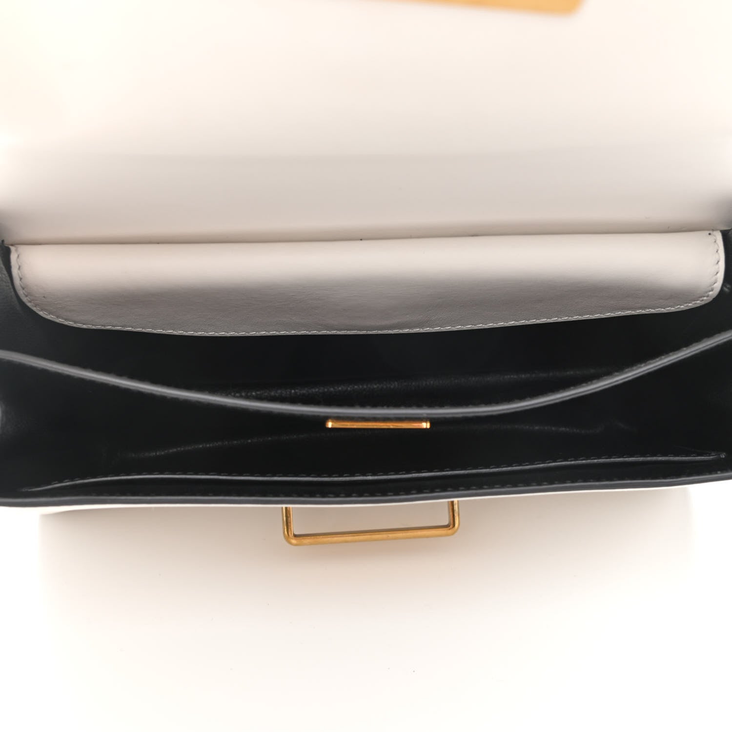 Prada City Calf Saffiano Large Cahier Bag White Black 5 of 9