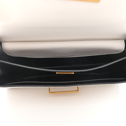 Prada City Calf Saffiano Large Cahier Bag White Black 5 of 9