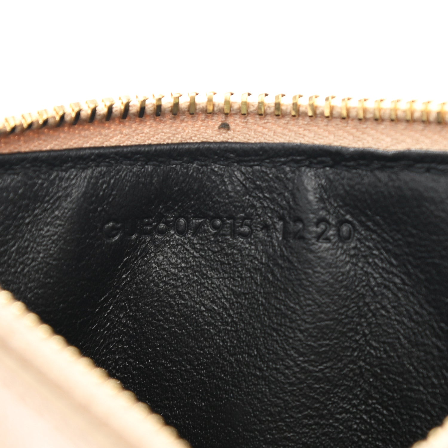 Saint Laurent Monogram Grain de Poudre 5 Fragments Zip Pouch Card Holder Dark Latte 7 of 7