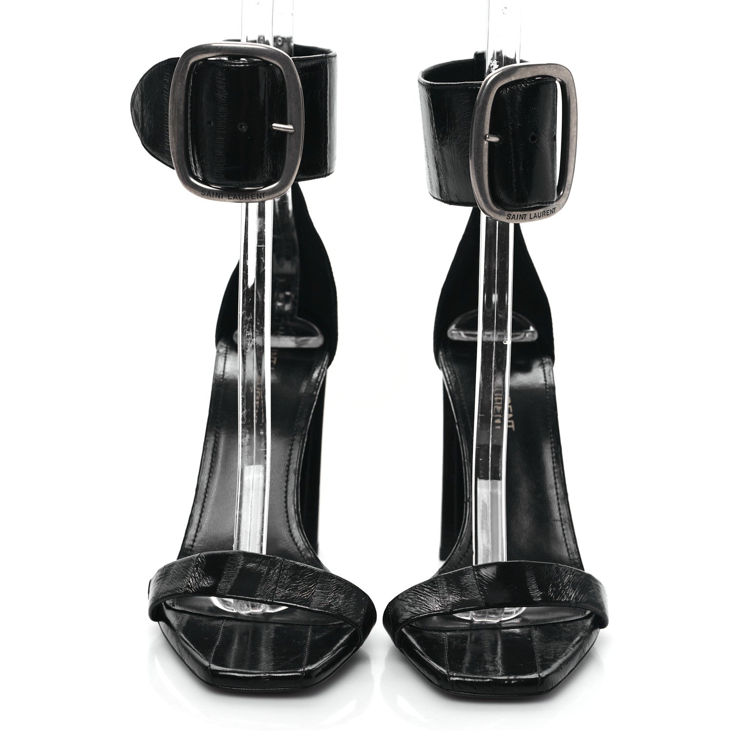 Saint Laurent Anguilla LouLou 105 Buckle Sandals 38 Black 2 of 8