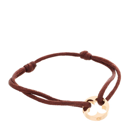 Louis Vuitton 18K Pink Gold Empreinte Adjustable Cord Bracelet Brown 1 of 4