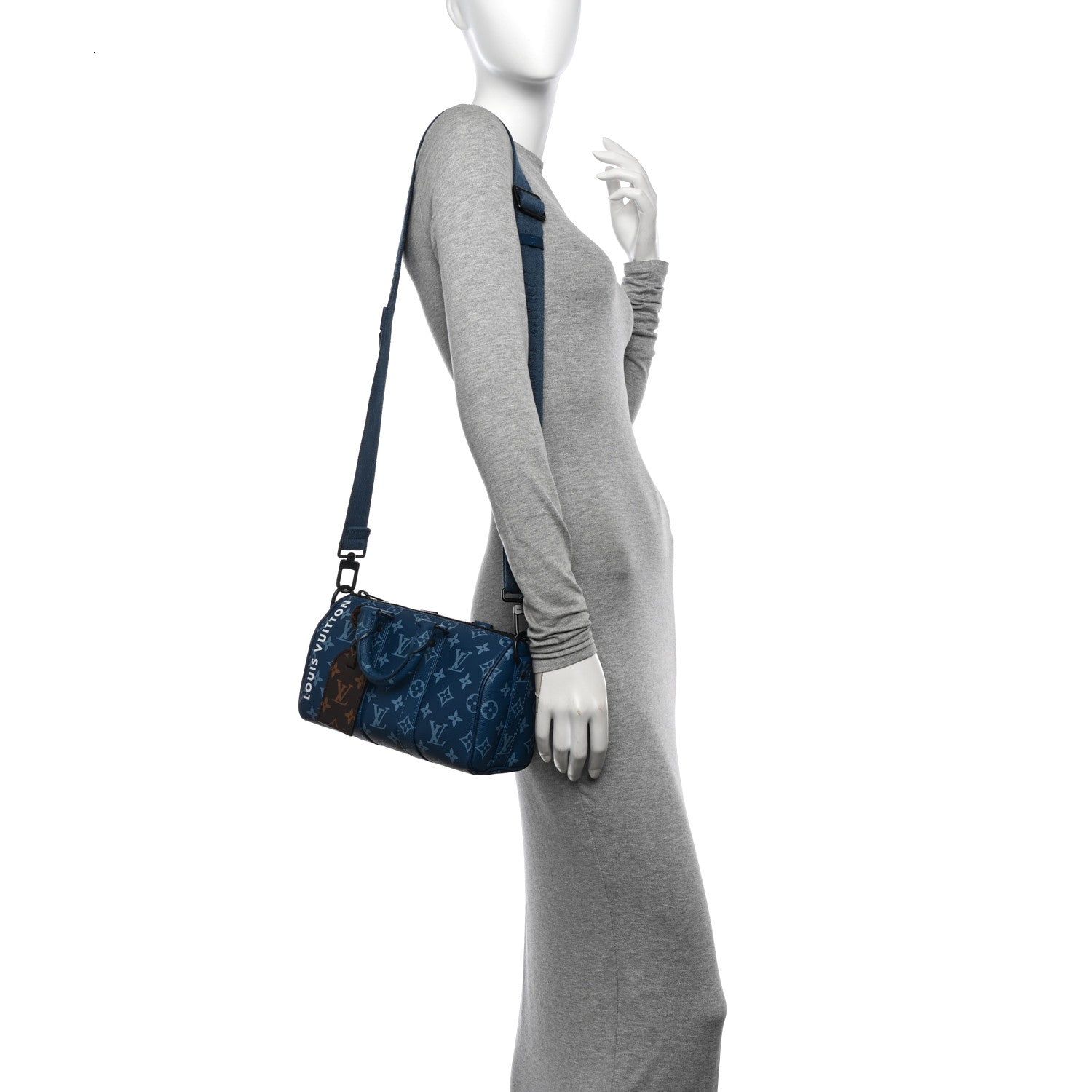 Louis Vuitton Monogram Keepall Bandouliere 25 Atlantic Blue 2 of 9