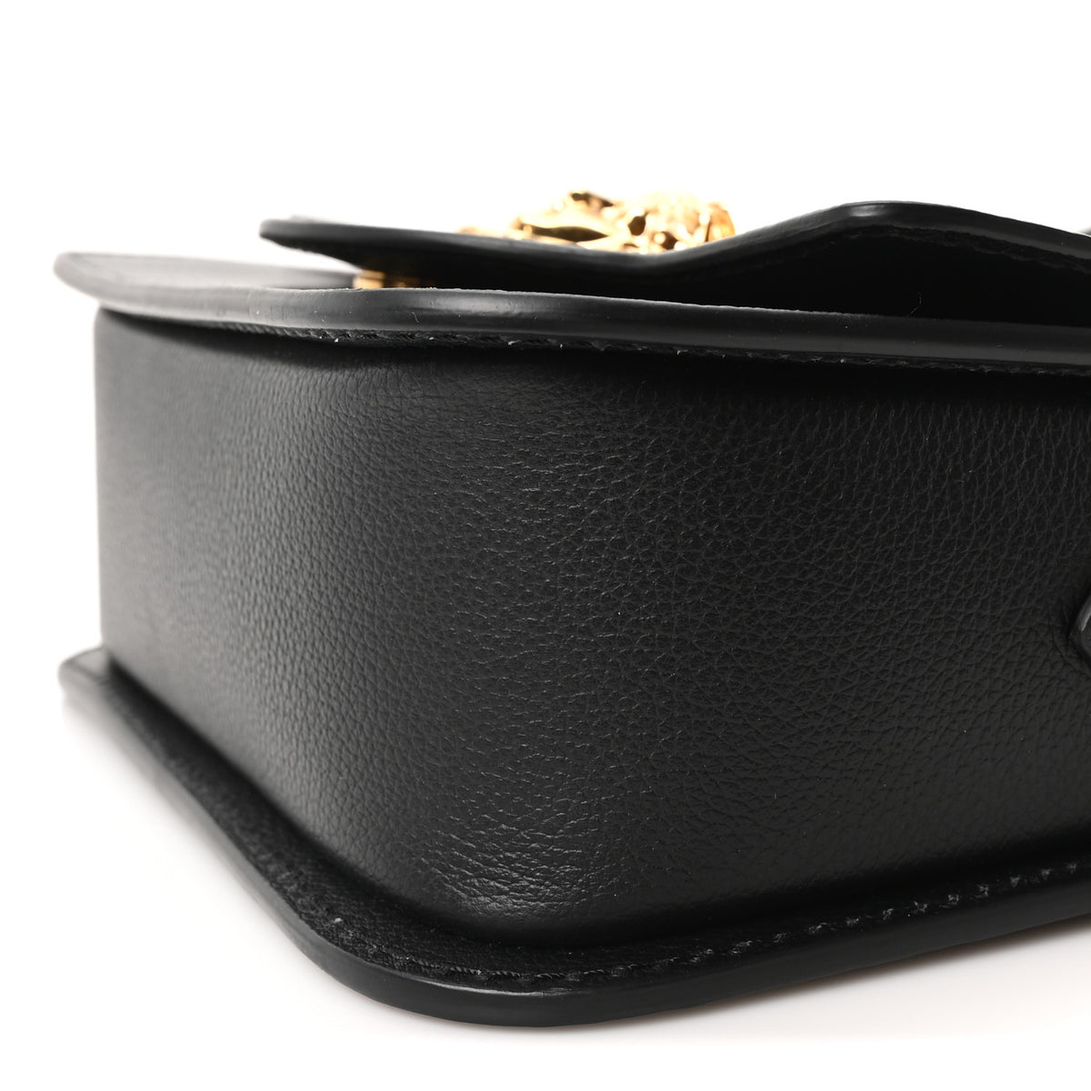 Versace Grained Calfskin La Medusa Flap Shoulder Bag  Black 8 of 8