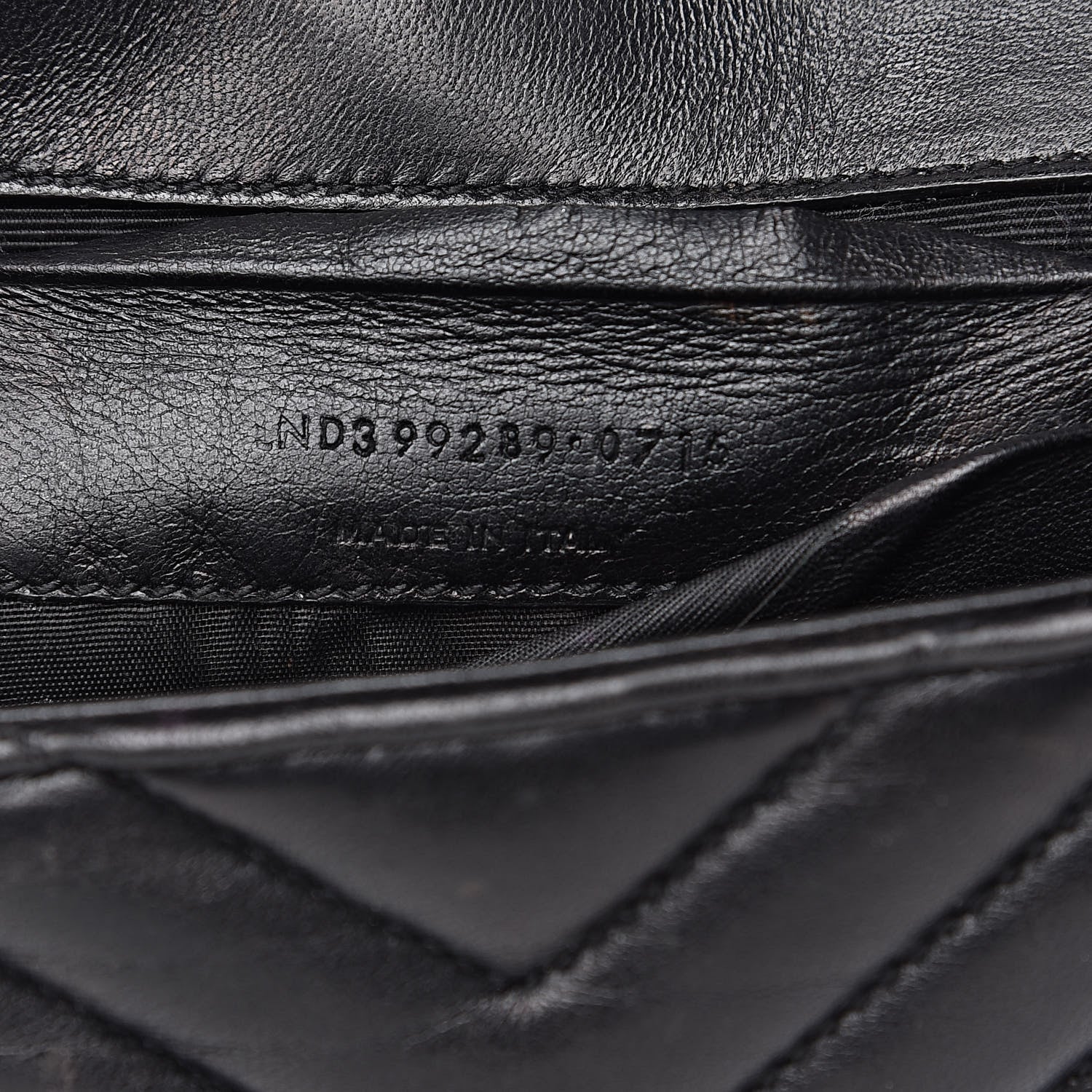 Saint Laurent Grained Calfskin Matelasse Chevron Monogram Classic Baby Chain Bag Black 7 of 14