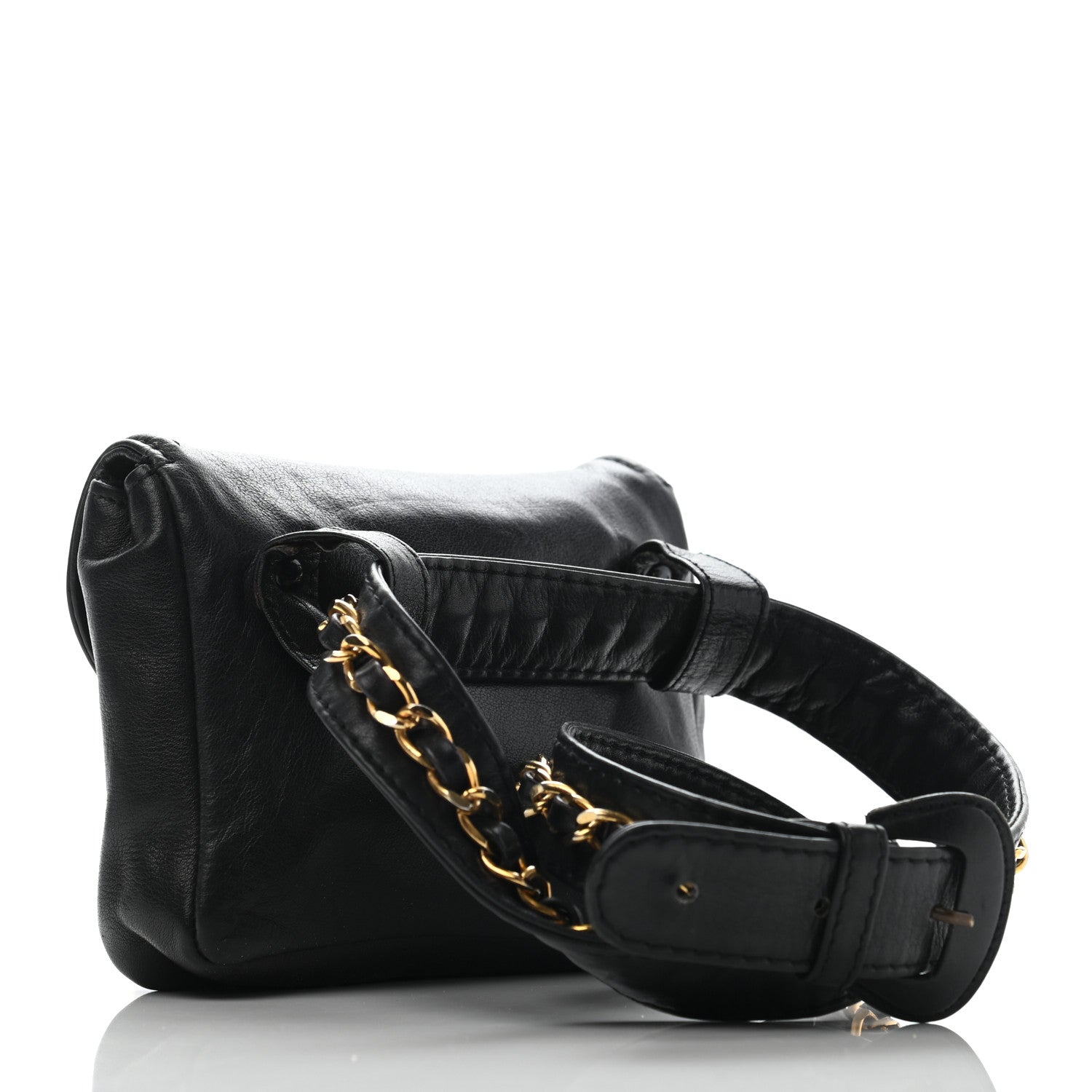 Chanel Lambskin CC Flap Waist Chain Belt Bag Black 3 of 15