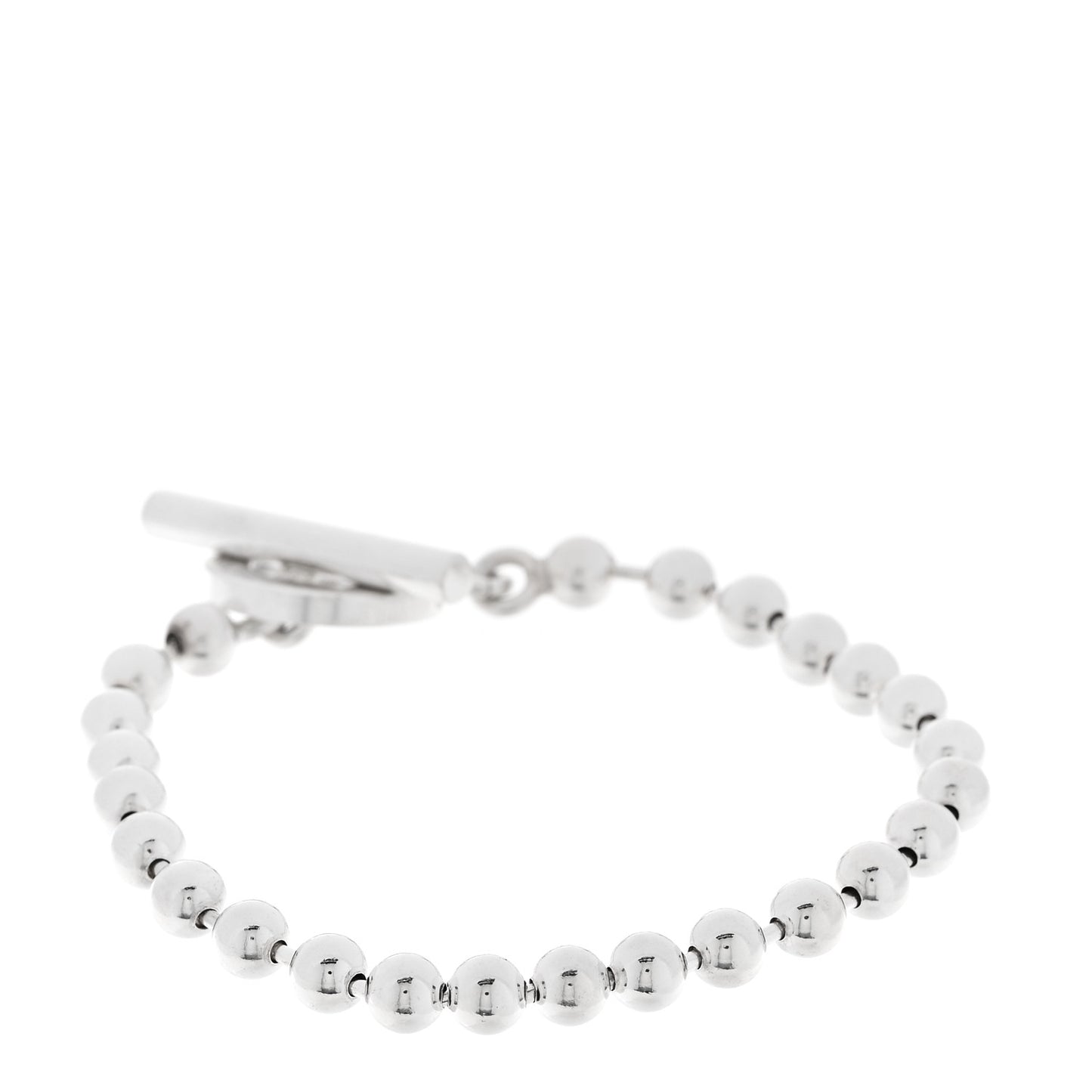 Sterling Silver Boule Bead Toggle Bracelet