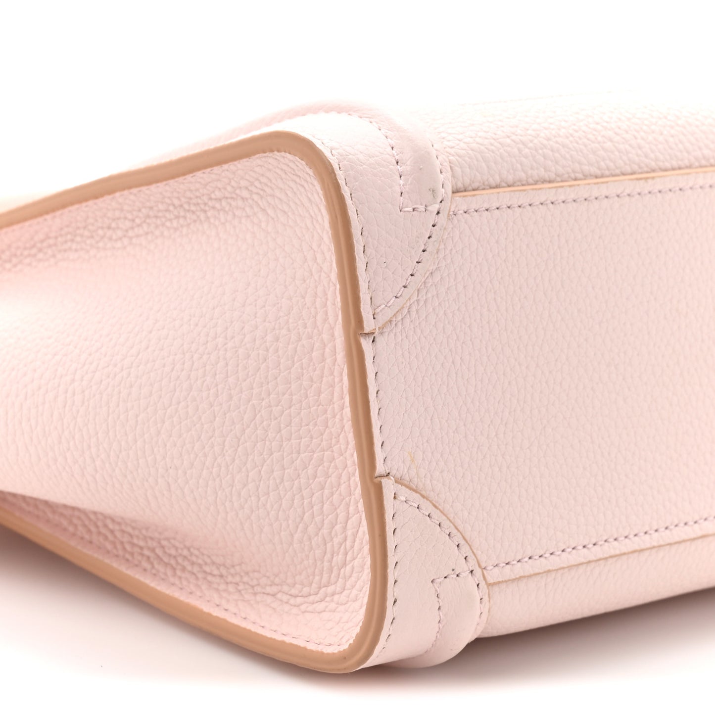 Drummed Calfskin Nano Luggage Pale Pink