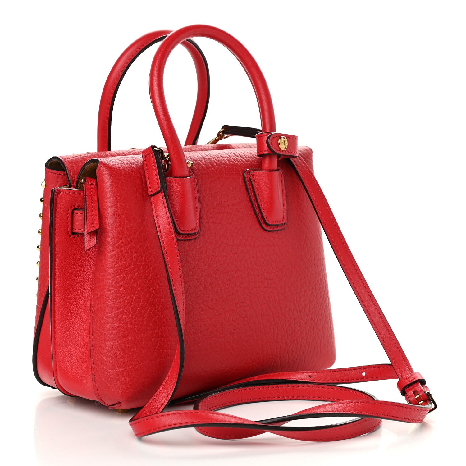 MCM Calfskin Swarovski Crystal Ball Mini Milla Tote Ruby Red 3 of 8