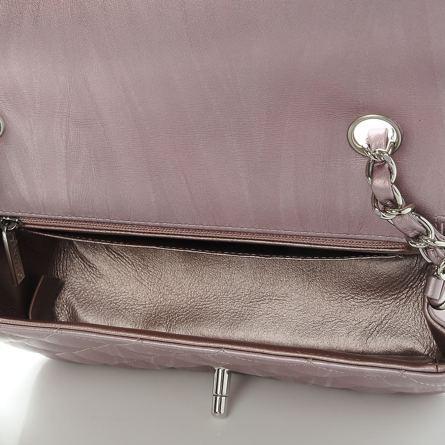 Chanel Metallic Calfskin Quilted Mini Rectangular Flap Pink 5 of 7