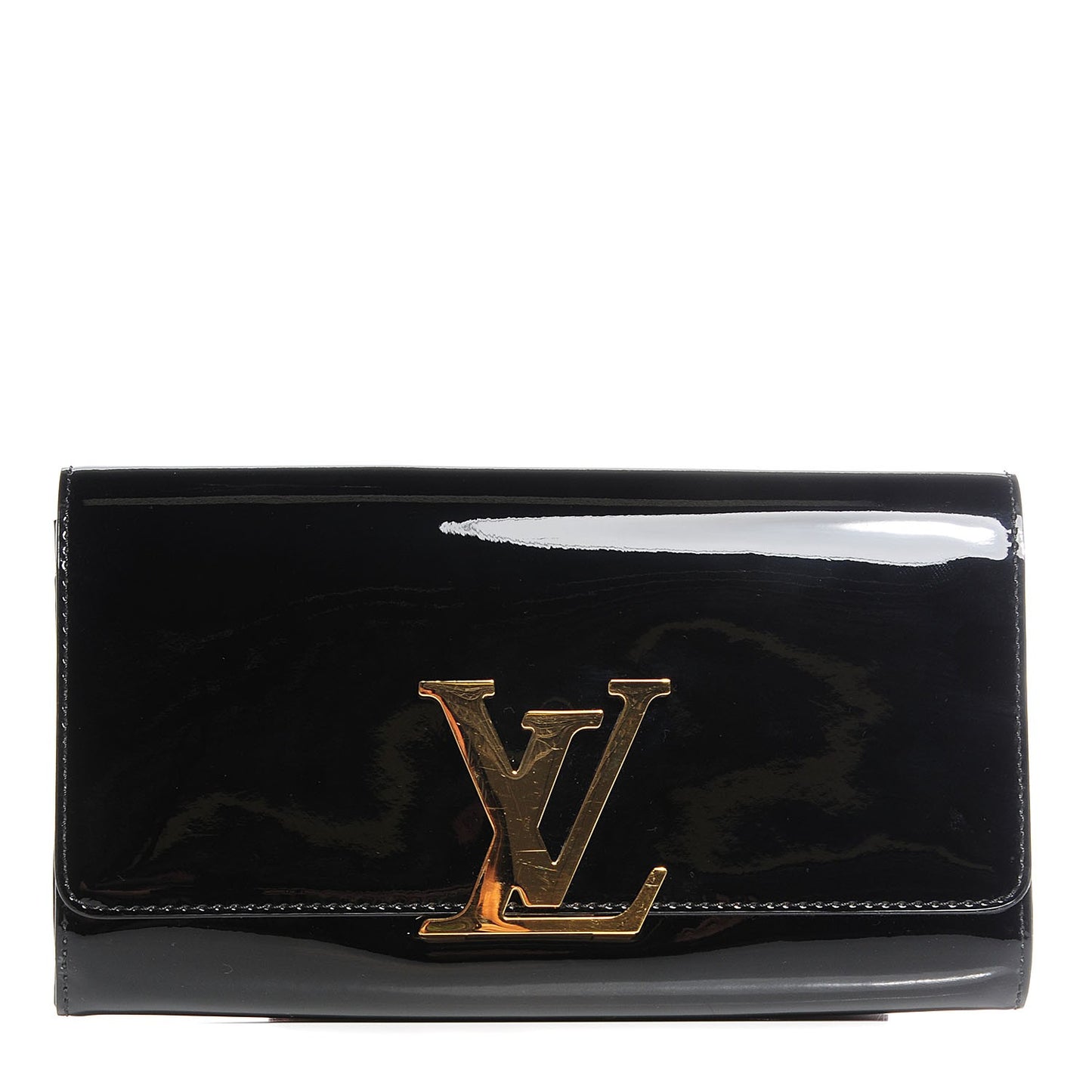 Patent Louise Clutch Black