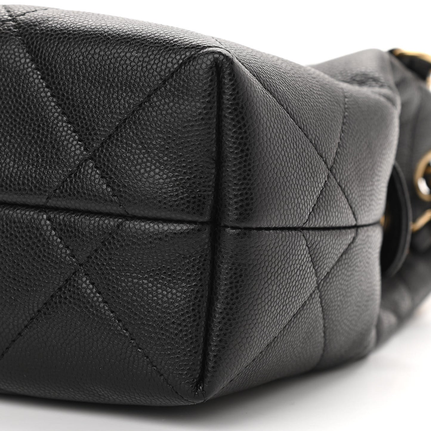 Caviar Quilted A Real Catch Shopping Bag Black