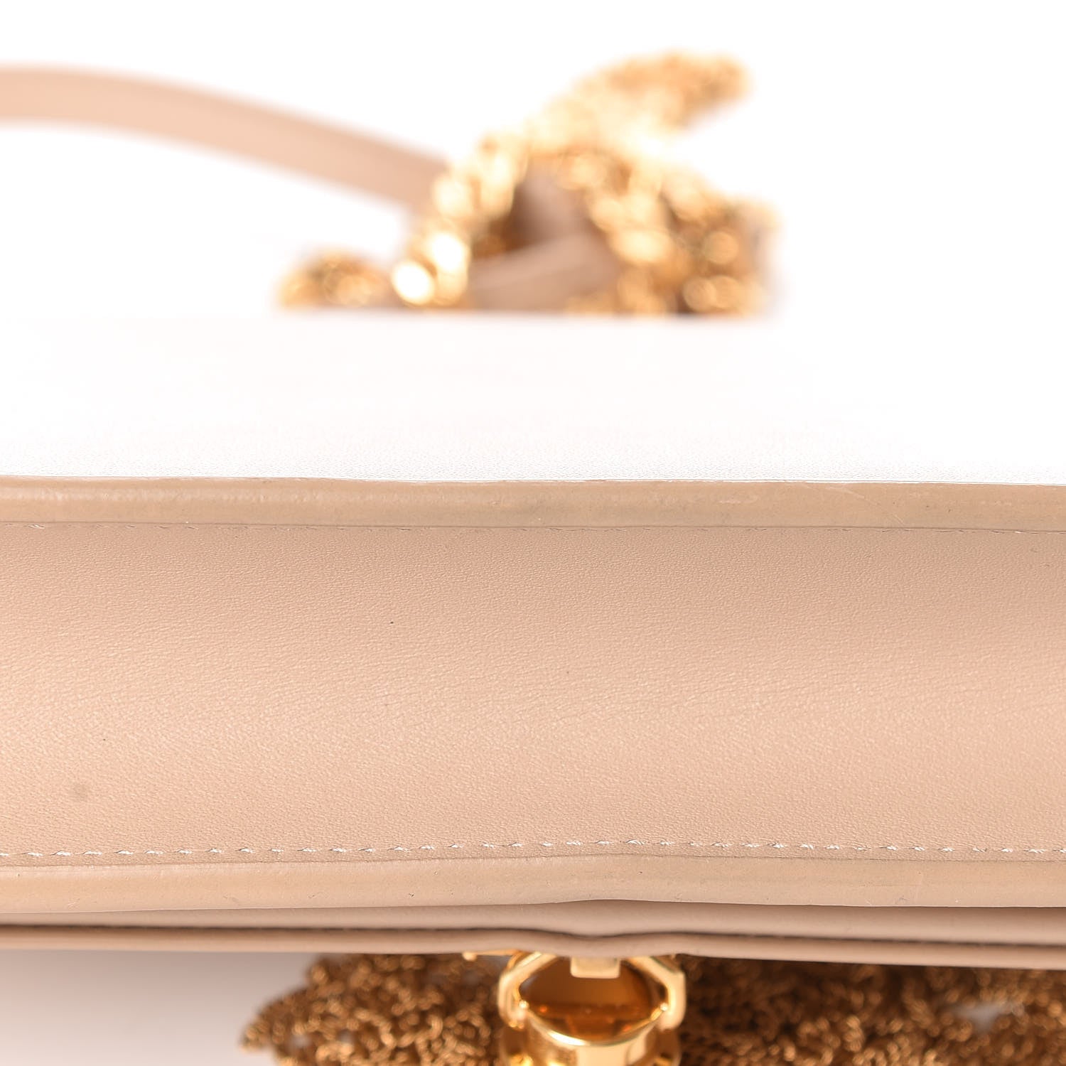 Saint Laurent Smooth Calfskin Classic Monogram Kate Tassel Chain Wallet Nude Powder 12 of 15