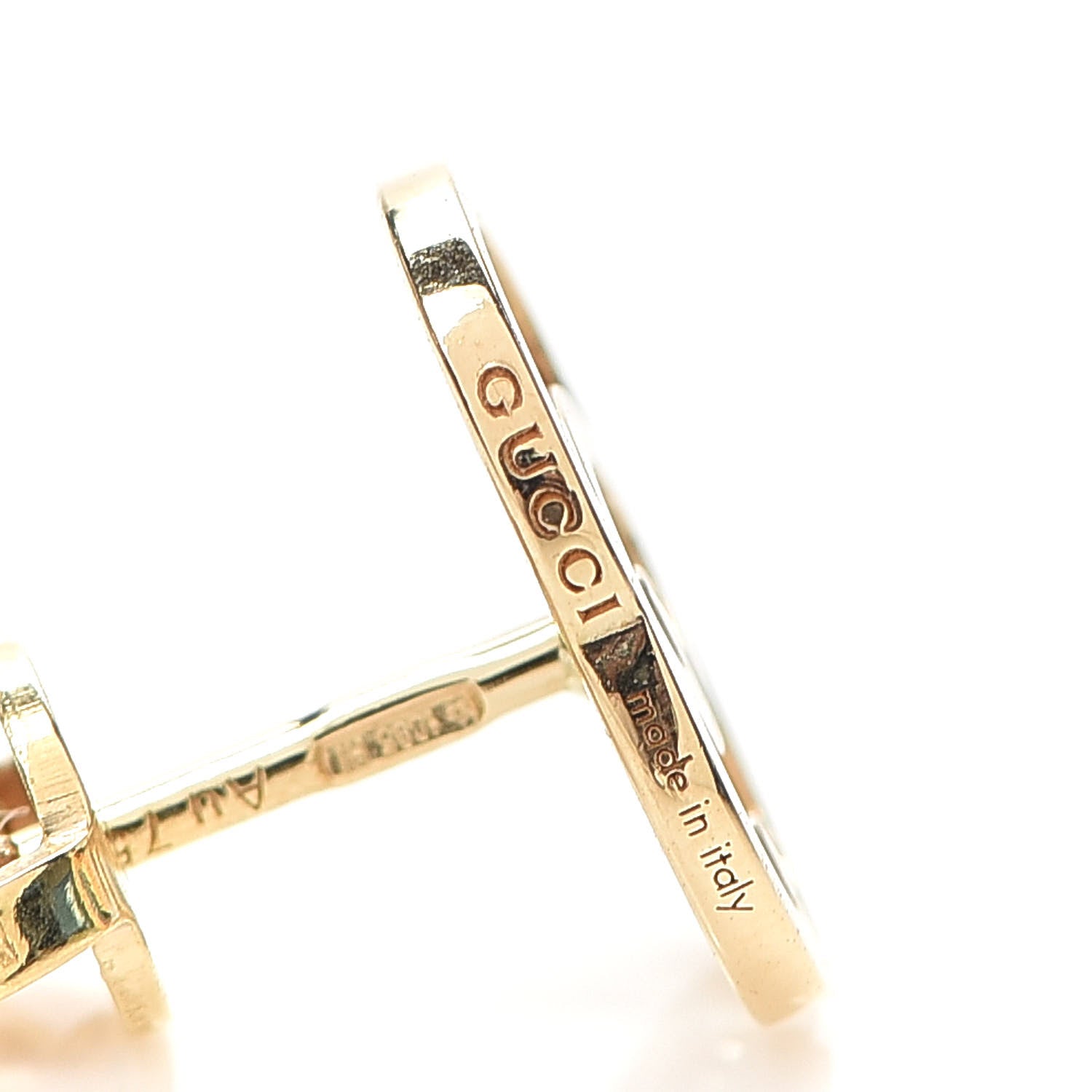 Gucci 18K Yellow Gold GG Tissue Stud Earrings 4 of 6