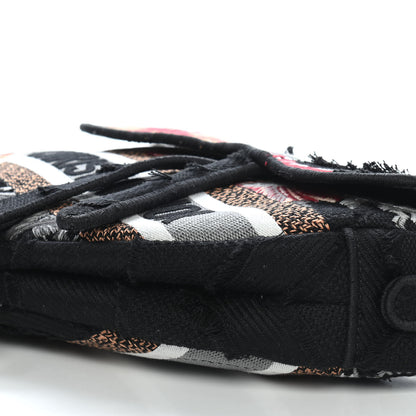 Christian Dior Canvas Embroidered Camouflage Flowers Saddle Bag Black Multicolor 9 of 9