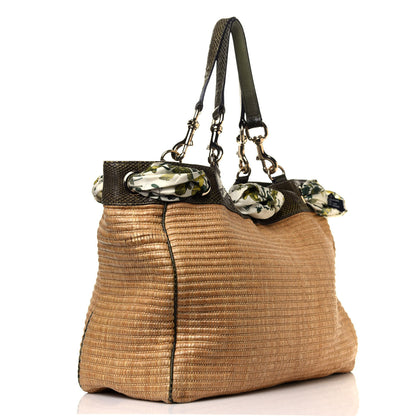 Gucci Natural Straw Leather Positano Tote 3 of 7