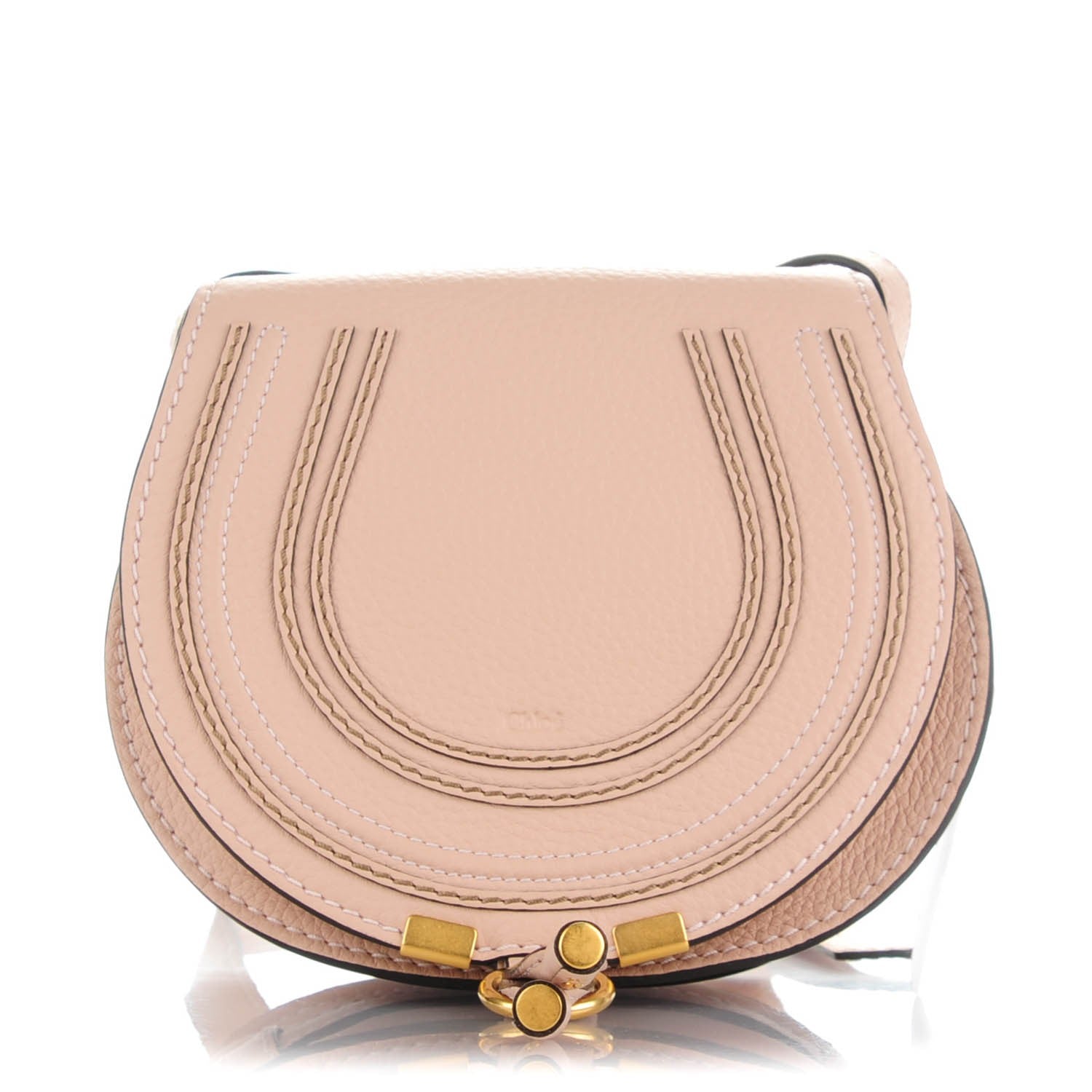 Chloe Calfskin Mini Marcie Round Crossbody Bag Blush Nude 1 of 9