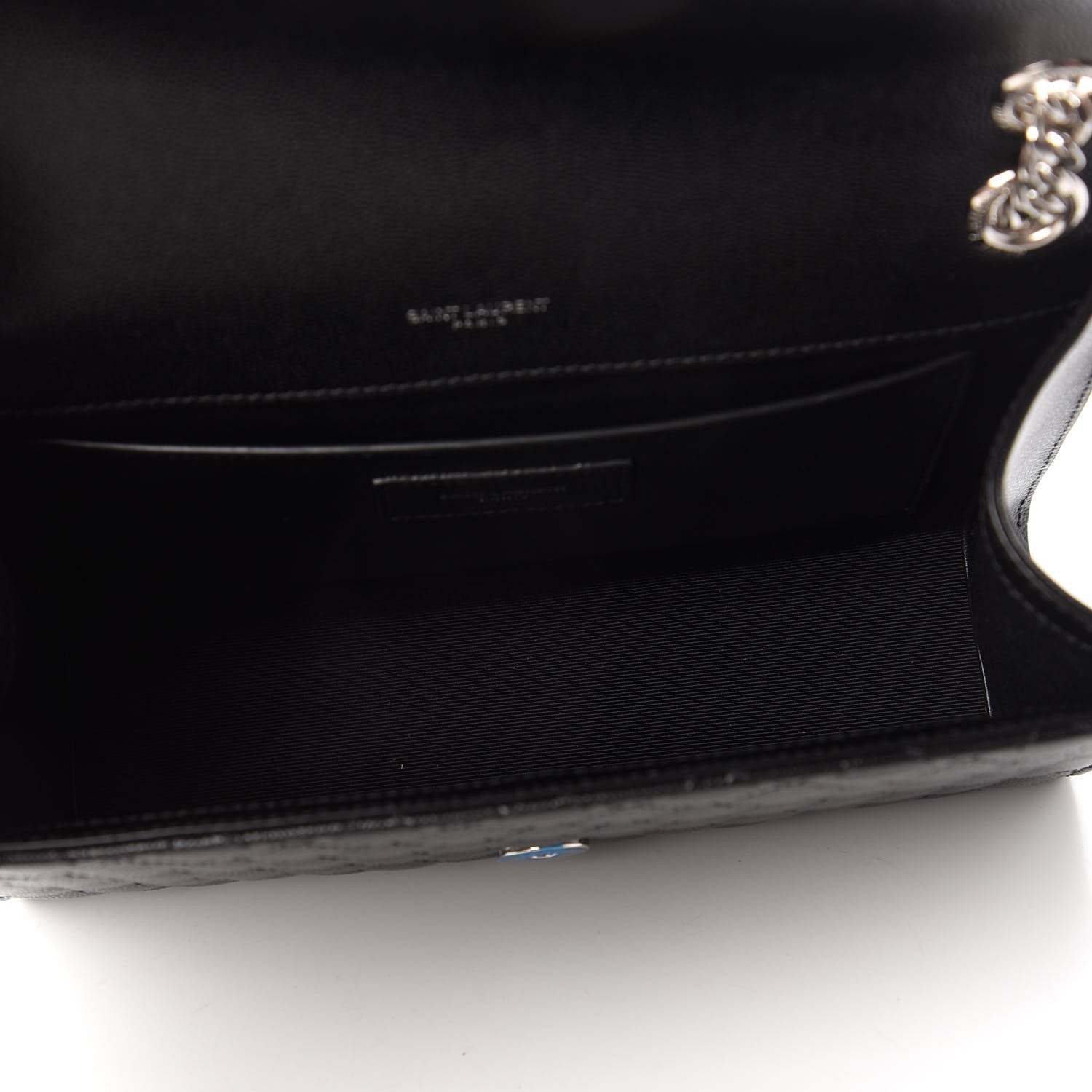 Saint Laurent Grain De Poudre Textured Mixed Matelasse Triquilt Medium Monogram Satchel Black 5 of 10