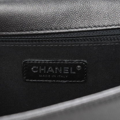 Chanel Caviar Quilted New Medium Boy Flap So Black 6 of 8