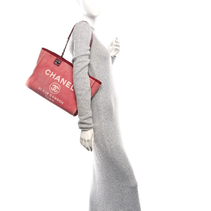 Chanel Canvas Small Deauville Tote Red 2 of 10