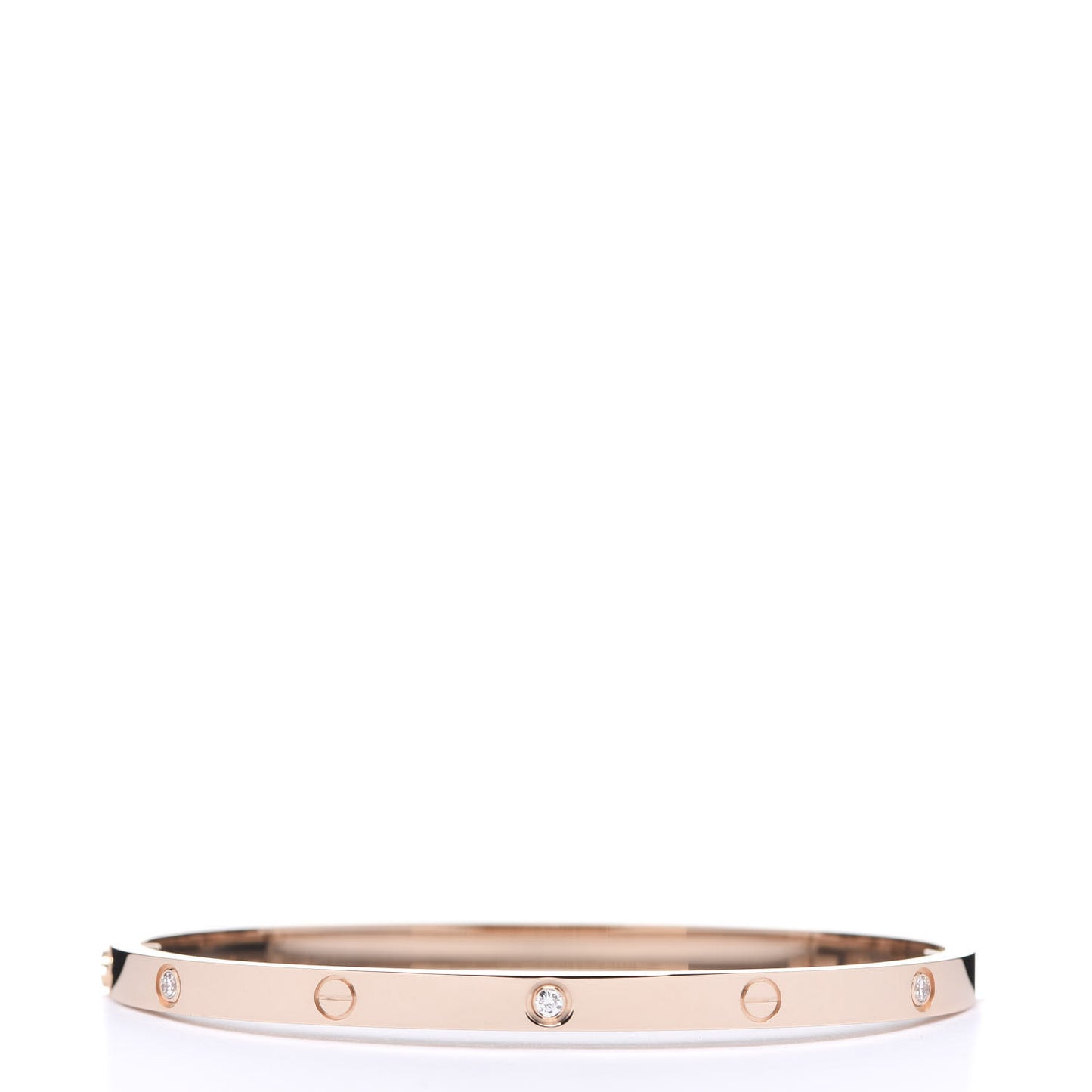 18K Pink Gold 6 Diamond Small LOVE Bracelet 16