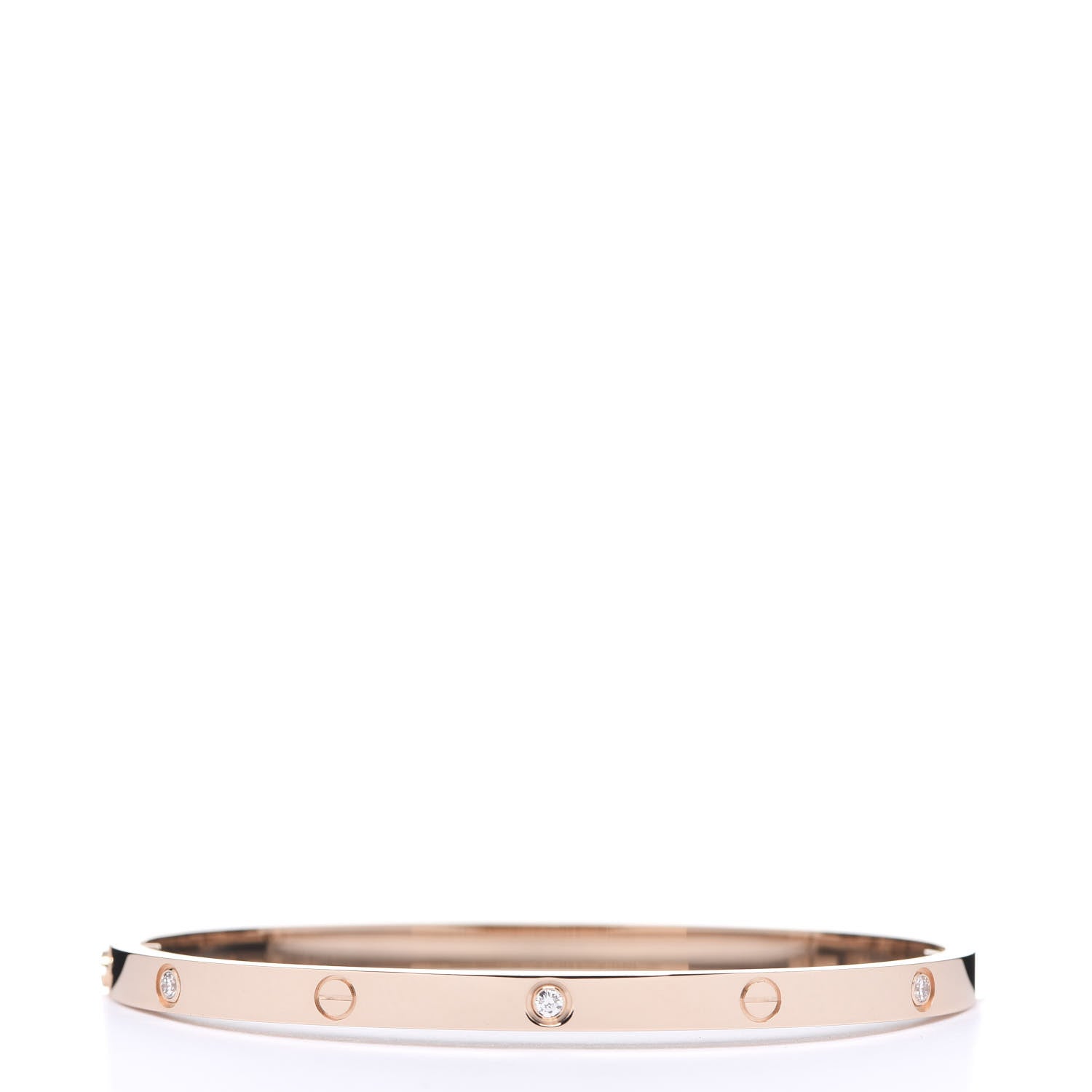 Cartier 18K Pink Gold 6 Diamond Small LOVE Bracelet 16 2 of 7
