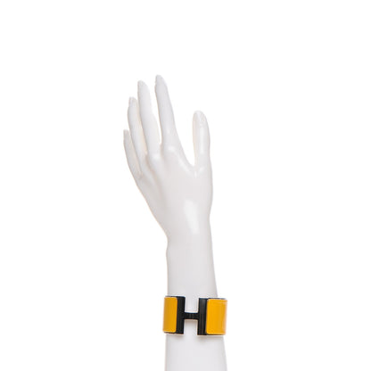 Hermes Enamel Extra Wide Clic Clac H Bracelet PM Jaune Soleil 2 of 5