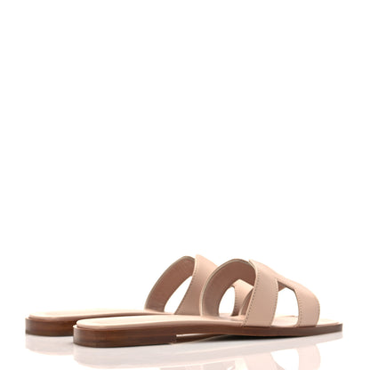 Hermes Box Calfskin Oran Sandals 36.5 Bois De Santal 4 of 9