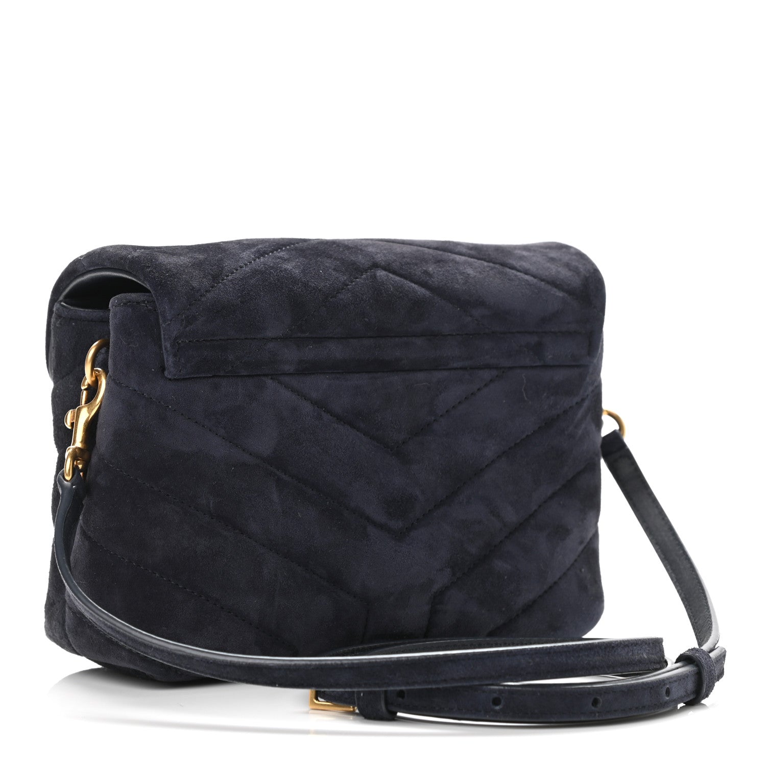 Saint Laurent Suede Toy Loulou Shoulder Bag Deep Marine 3 of 11