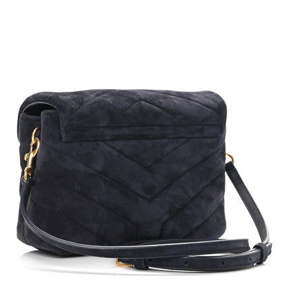 Saint Laurent Suede Toy Loulou Shoulder Bag Deep Marine 3 of 11