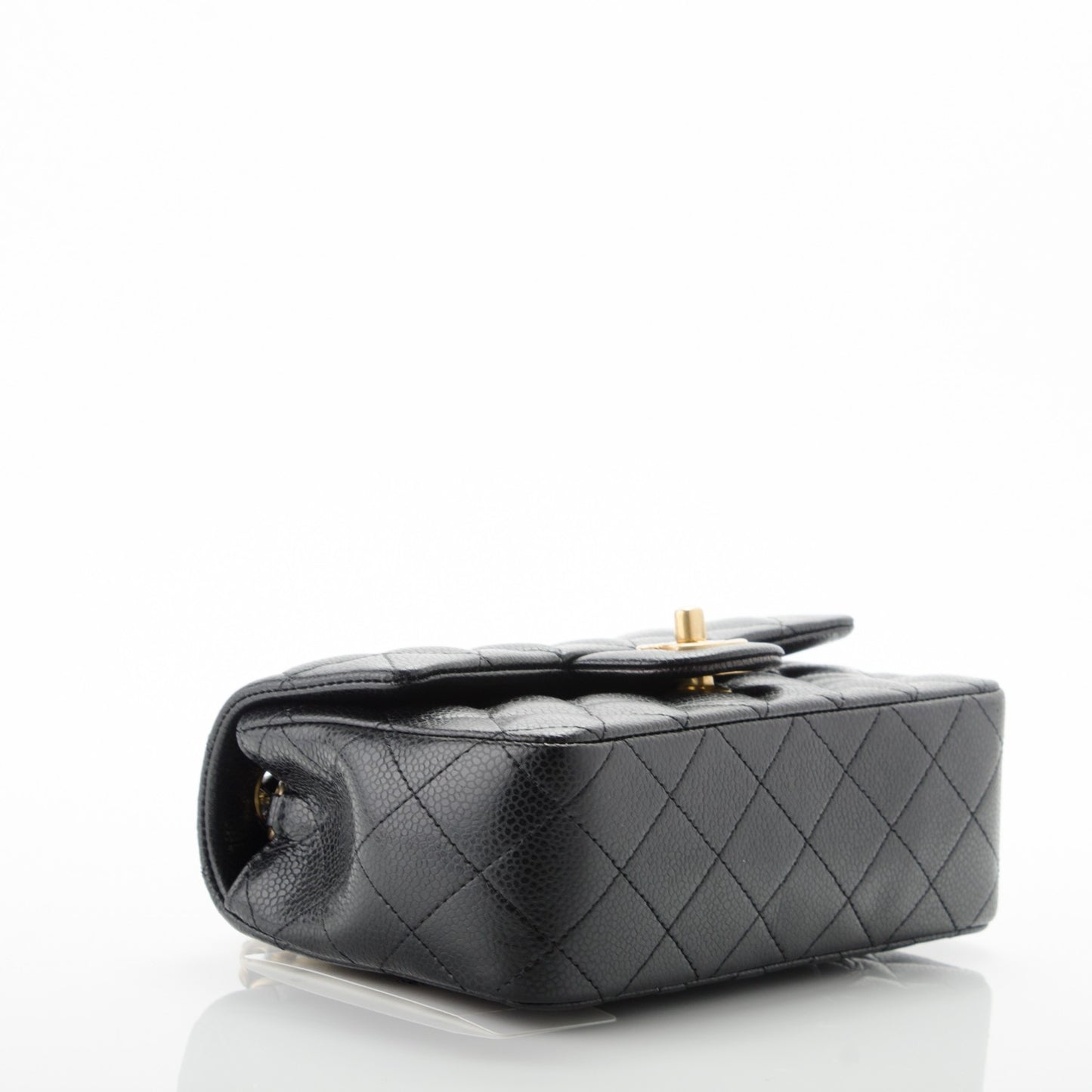 Caviar Quilted Mini Rectangular Flap Black