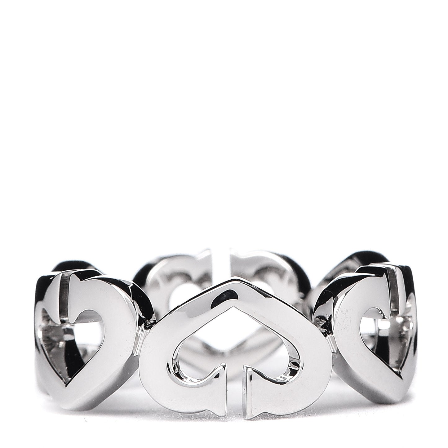 18K White Gold Diamond Hearts and Symbols Ring 50 5.25