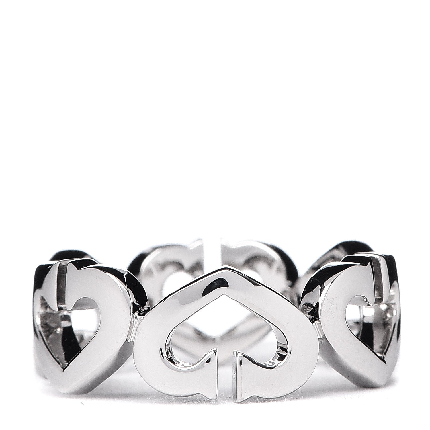Cartier 18K White Gold Diamond Hearts and Symbols Ring 50 5.25 3 of 6